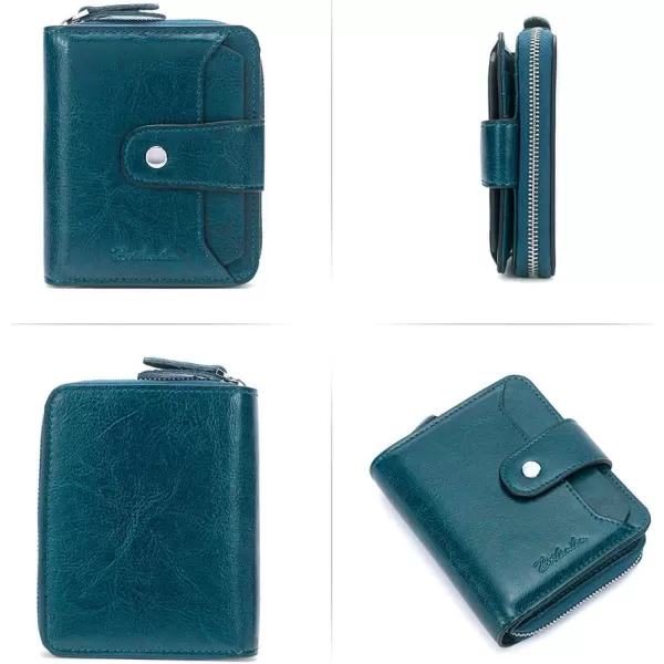 BOSTANTEN Leather Wallets for Women RFID Blocking Zipper Pocket Small Bifold Wallet Card Case