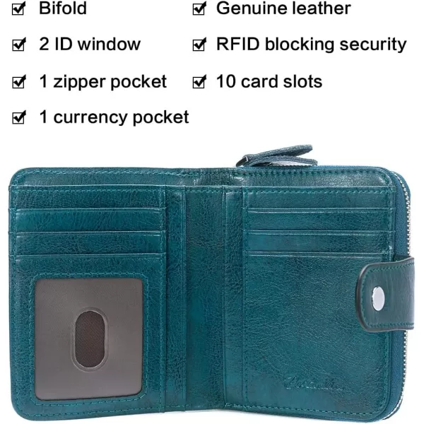BOSTANTEN Leather Wallets for Women RFID Blocking Zipper Pocket Small Bifold Wallet Card Case