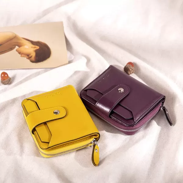 BOSTANTEN Leather Wallets for Women RFID Blocking Zipper Pocket Small Bifold Wallet Card Case