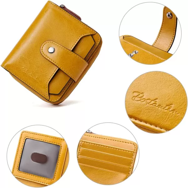 BOSTANTEN Leather Wallets for Women RFID Blocking Zipper Pocket Small Bifold Wallet Card Case