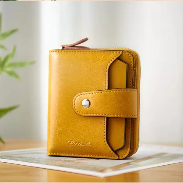 BOSTANTEN Leather Wallets for Women RFID Blocking Zipper Pocket Small Bifold Wallet Card Case