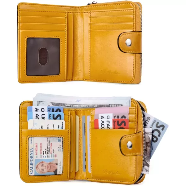 BOSTANTEN Leather Wallets for Women RFID Blocking Zipper Pocket Small Bifold Wallet Card Case