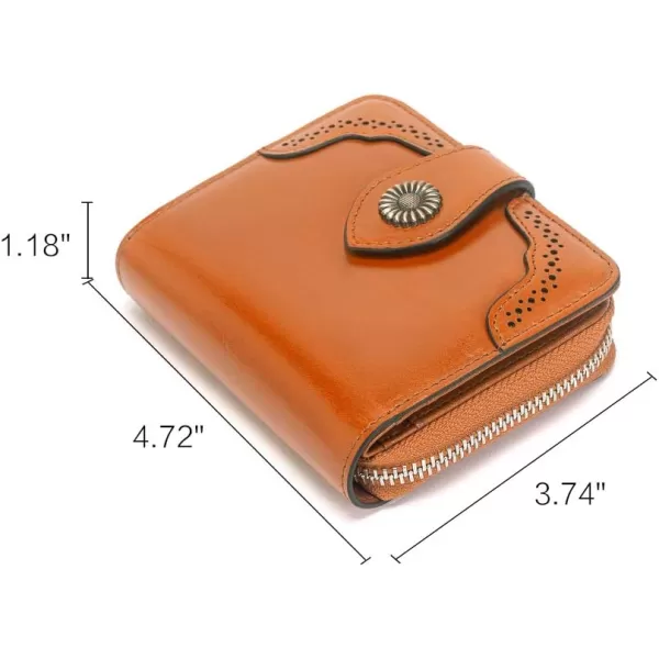 BOSTANTEN Leather Wallets for Women RFID Blocking Zipper Pocket Small Bifold Wallet Card Case