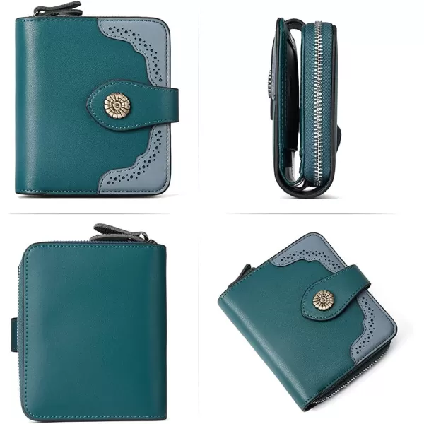 BOSTANTEN Leather Wallets for Women RFID Blocking Zipper Pocket Small Bifold Wallet Card Case