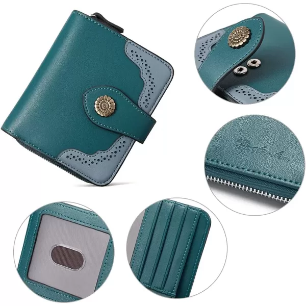 BOSTANTEN Leather Wallets for Women RFID Blocking Zipper Pocket Small Bifold Wallet Card Case