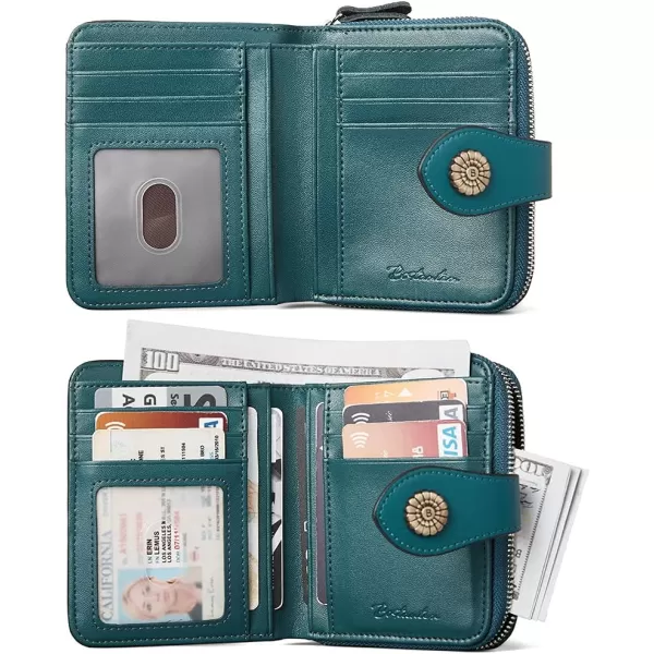 BOSTANTEN Leather Wallets for Women RFID Blocking Zipper Pocket Small Bifold Wallet Card Case