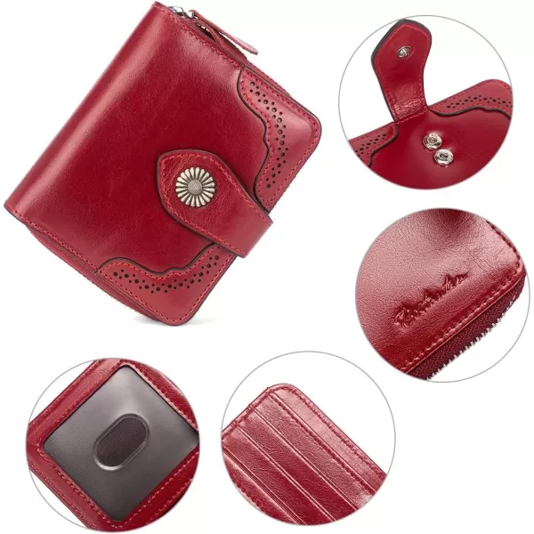 BOSTANTEN Leather Wallets for Women RFID Blocking Zipper Pocket Small Bifold Wallet Card Case