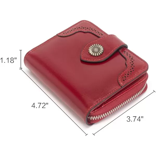 BOSTANTEN Leather Wallets for Women RFID Blocking Zipper Pocket Small Bifold Wallet Card Case