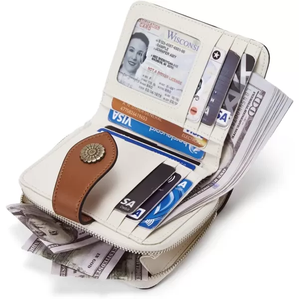 BOSTANTEN Leather Wallets for Women RFID Blocking Zipper Pocket Small Bifold Wallet Card Case