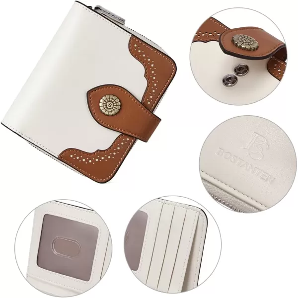 BOSTANTEN Leather Wallets for Women RFID Blocking Zipper Pocket Small Bifold Wallet Card Case