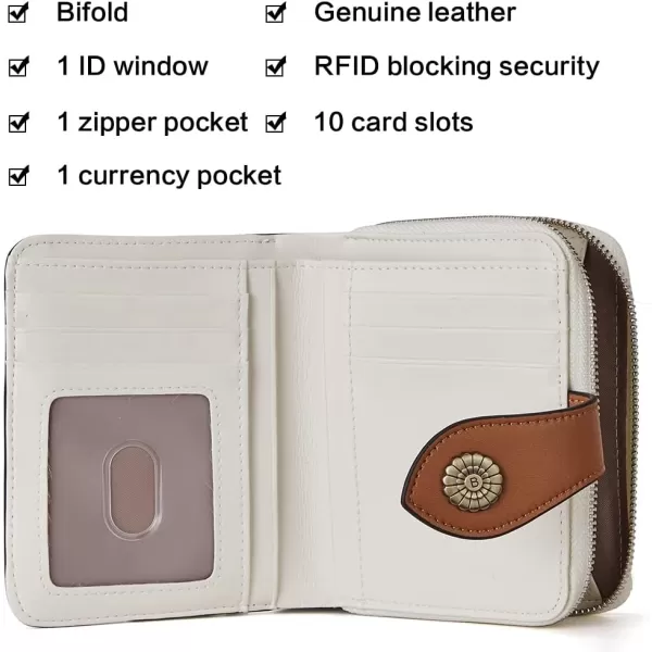 BOSTANTEN Leather Wallets for Women RFID Blocking Zipper Pocket Small Bifold Wallet Card Case