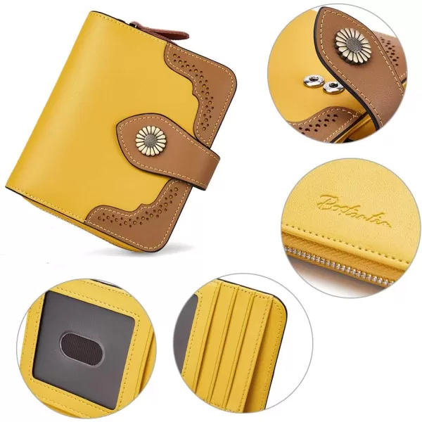 BOSTANTEN Leather Wallets for Women RFID Blocking Zipper Pocket Small Bifold Wallet Card Case