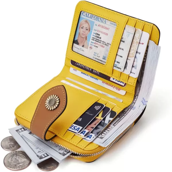BOSTANTEN Leather Wallets for Women RFID Blocking Zipper Pocket Small Bifold Wallet Card Case