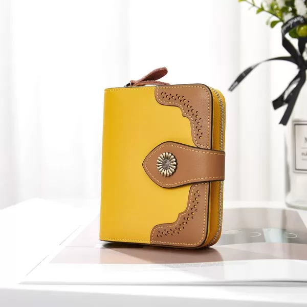 BOSTANTEN Leather Wallets for Women RFID Blocking Zipper Pocket Small Bifold Wallet Card Case