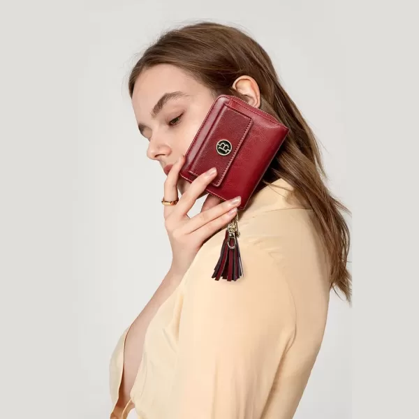 BOSTANTEN Leather Wallets for Women RFID Blocking Zipper Pocket Small Bifold Wallet Card Case