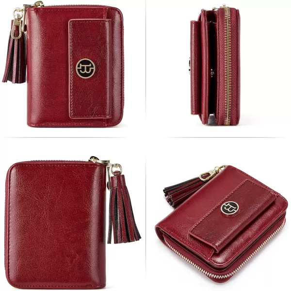 BOSTANTEN Leather Wallets for Women RFID Blocking Zipper Pocket Small Bifold Wallet Card Case