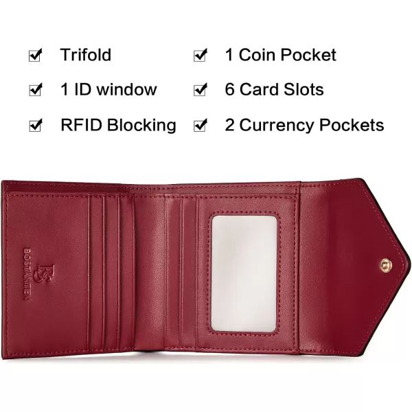 BOSTANTEN Leather Wallets for Women RFID Blocking Zipper Pocket Small Bifold Wallet Card Case