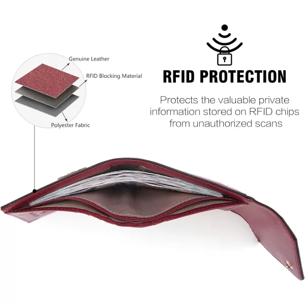 BOSTANTEN Leather Wallets for Women RFID Blocking Zipper Pocket Small Bifold Wallet Card Case