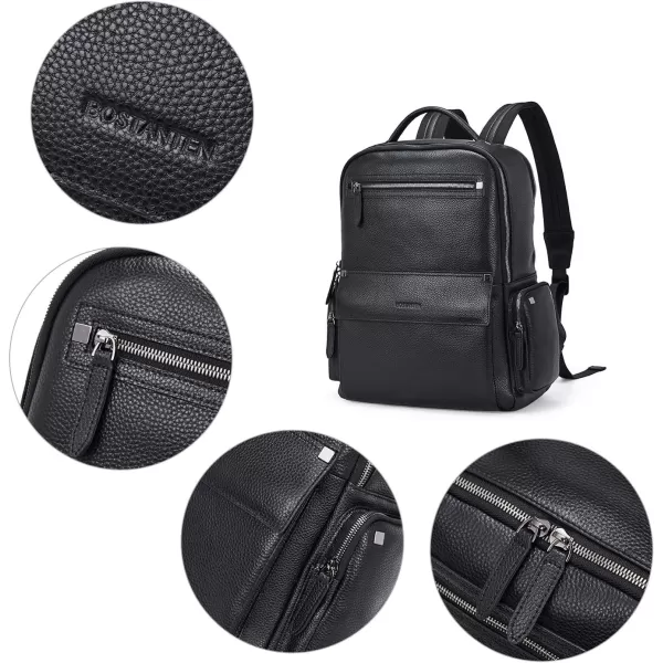 BOSTANTEN Men Leather Backpack 15.6” Laptop Backpack Travel Business Office Bag Large Capacity College