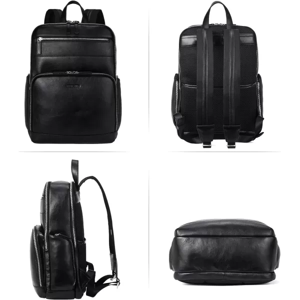 BOSTANTEN Men Leather Backpack 15.6” Laptop Backpack Travel Business Office Bag Large Capacity College