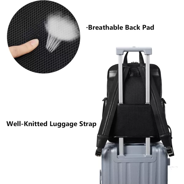 BOSTANTEN Men Leather Backpack 15.6” Laptop Backpack Travel Business Office Bag Large Capacity College
