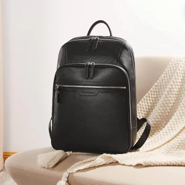 BOSTANTEN Men Leather Backpack, Vegetable Tanned Full Grain Leather 15.6 Inch Computer Backpack Business Work Daypack Vintage Travel Bags Redbrown