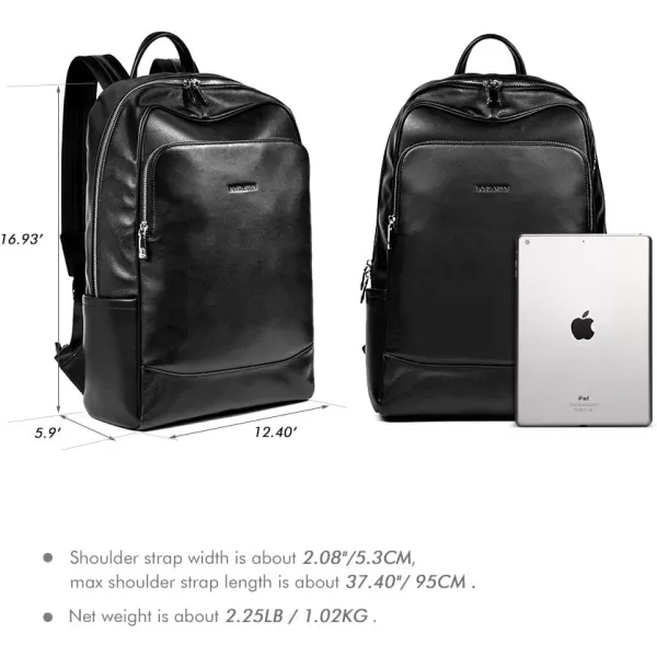 BOSTANTEN Men Leather Backpack, Vegetable Tanned Full Grain Leather 15.6 Inch Computer Backpack Business Work Daypack Vintage Travel Bags Redbrown