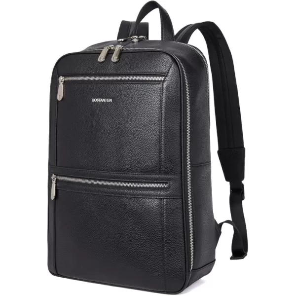 BOSTANTEN Men Leather Backpack, Vegetable Tanned Full Grain Leather 15.6 Inch Computer Backpack Business Work Daypack Vintage Travel Bags Redbrown