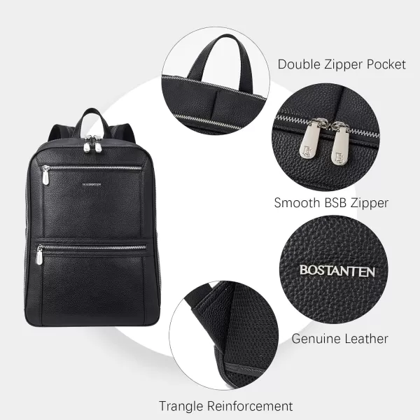 BOSTANTEN Men Leather Backpack, Vegetable Tanned Full Grain Leather 15.6 Inch Computer Backpack Business Work Daypack Vintage Travel Bags Redbrown
