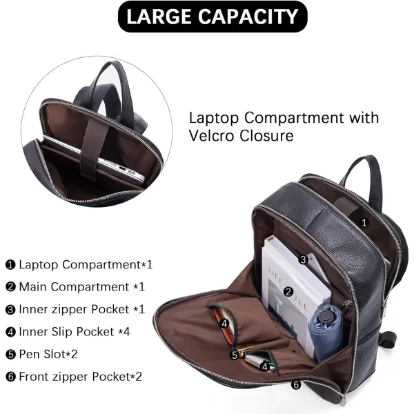 BOSTANTEN Men Leather Backpack, Vegetable Tanned Full Grain Leather 15.6 Inch Computer Backpack Business Work Daypack Vintage Travel Bags Redbrown