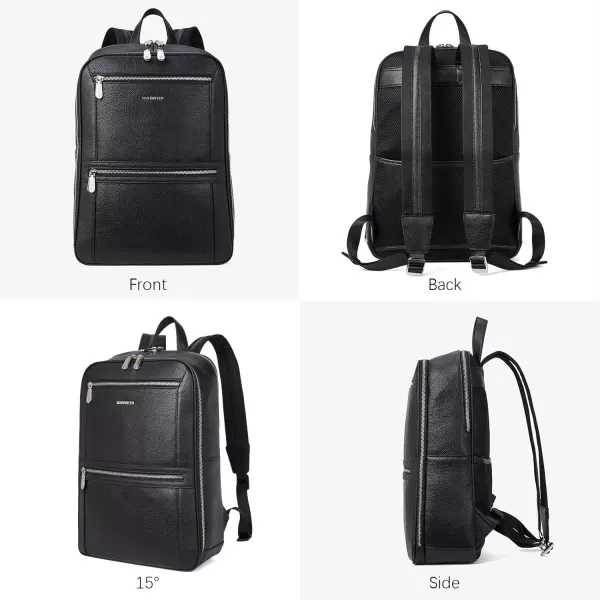 BOSTANTEN Men Leather Backpack, Vegetable Tanned Full Grain Leather 15.6 Inch Computer Backpack Business Work Daypack Vintage Travel Bags Redbrown
