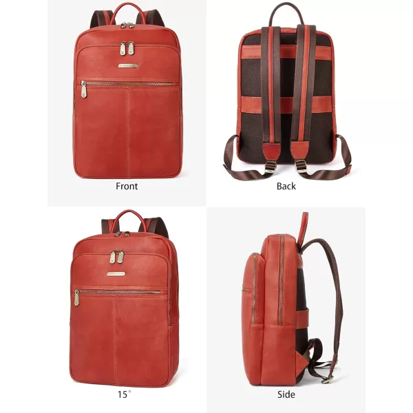 BOSTANTEN Mens Laptop Backpack Genuine Leather 15.6 inch Computer Bag Business Work Travel Daypack Vintage Large Shoulder Bag