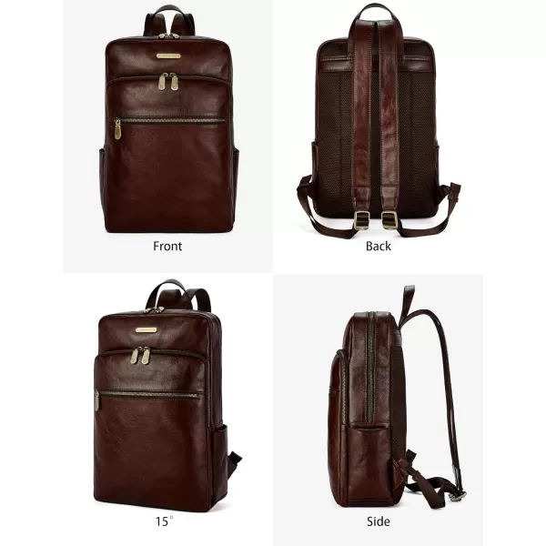 BOSTANTEN Mens Laptop Backpack Genuine Leather 15.6 inch Computer Bag Business Work Travel Daypack Vintage Large Shoulder Bag