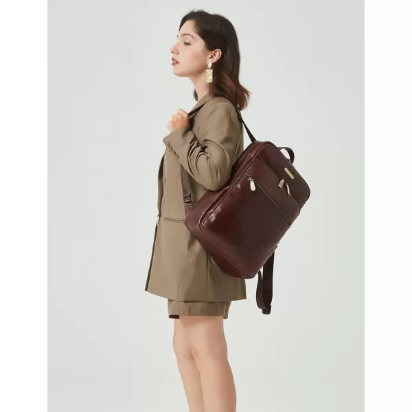 BOSTANTEN Mens Laptop Backpack Genuine Leather 15.6 inch Computer Bag Business Work Travel Daypack Vintage Large Shoulder Bag