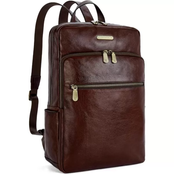 BOSTANTEN Mens Laptop Backpack Genuine Leather 15.6 inch Computer Bag Business Work Travel Daypack Vintage Large Shoulder Bag