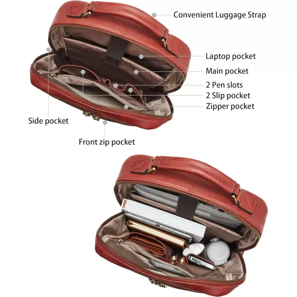 BOSTANTEN Mens Laptop Backpack Genuine Leather 15.6 inch Computer Bag Business Work Travel Daypack Vintage Large Shoulder Bag