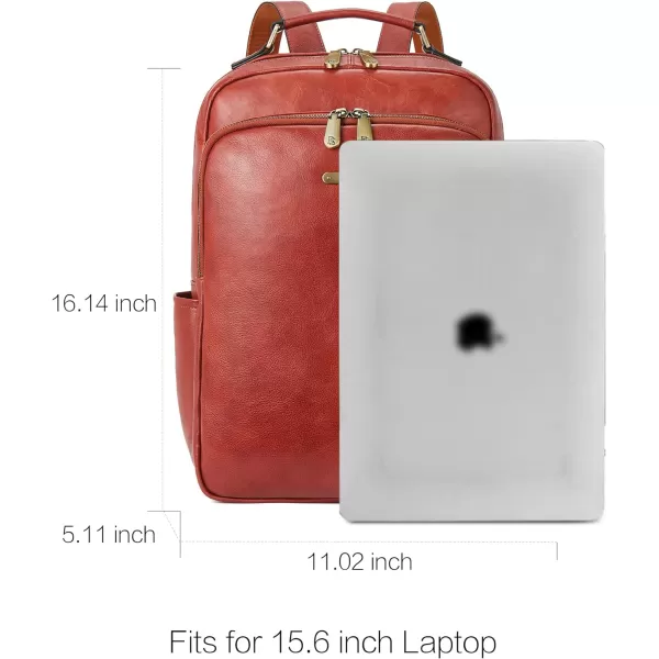BOSTANTEN Mens Laptop Backpack Genuine Leather 15.6 inch Computer Bag Business Work Travel Daypack Vintage Large Shoulder Bag