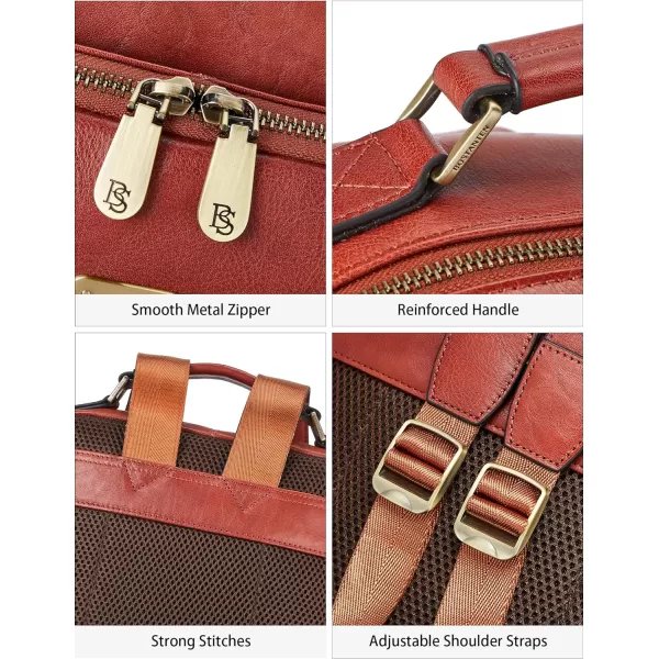 BOSTANTEN Mens Laptop Backpack Genuine Leather 15.6 inch Computer Bag Business Work Travel Daypack Vintage Large Shoulder Bag