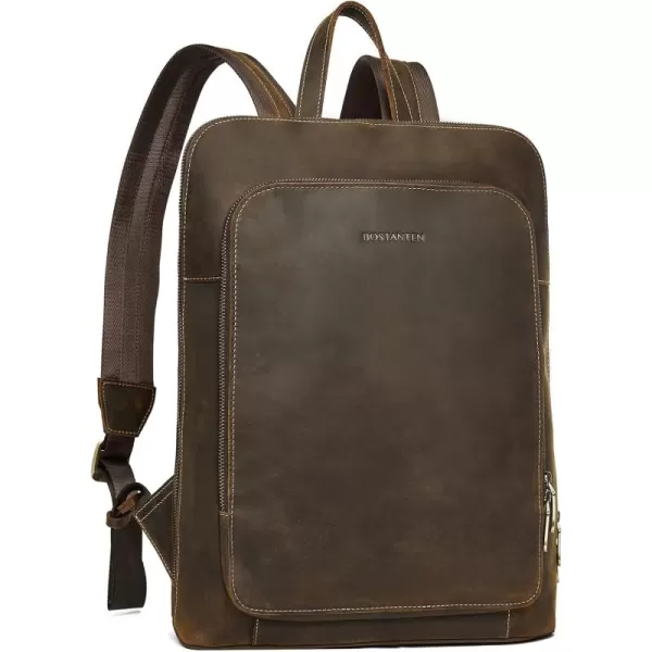 BOSTANTEN Mens Laptop Backpack Genuine Leather 15.6 inch Computer Bag Business Work Travel Daypack Vintage Large Shoulder Bag