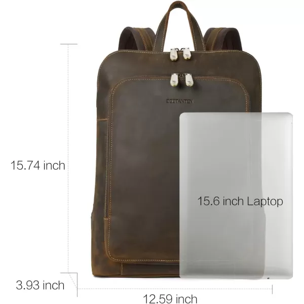 BOSTANTEN Mens Laptop Backpack Genuine Leather 15.6 inch Computer Bag Business Work Travel Daypack Vintage Large Shoulder Bag
