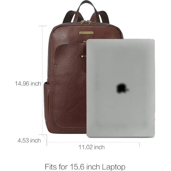 BOSTANTEN Mens Laptop Backpack Genuine Leather 15.6 inch Computer Bag Business Work Travel Daypack Vintage Large Shoulder Bag