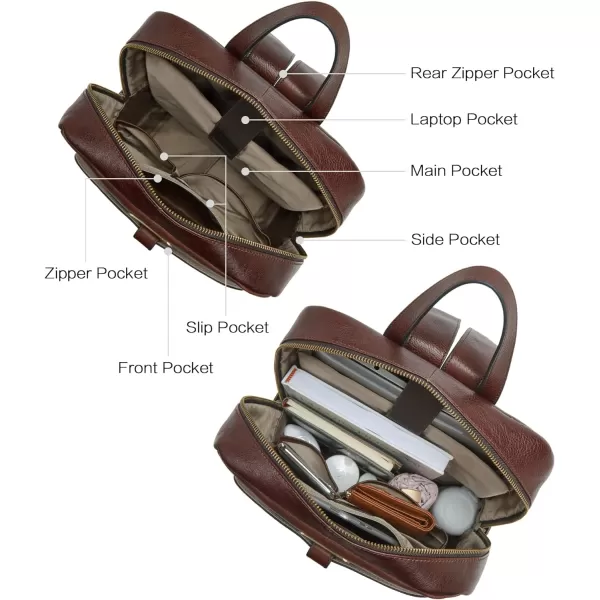 BOSTANTEN Mens Laptop Backpack Genuine Leather 15.6 inch Computer Bag Business Work Travel Daypack Vintage Large Shoulder Bag