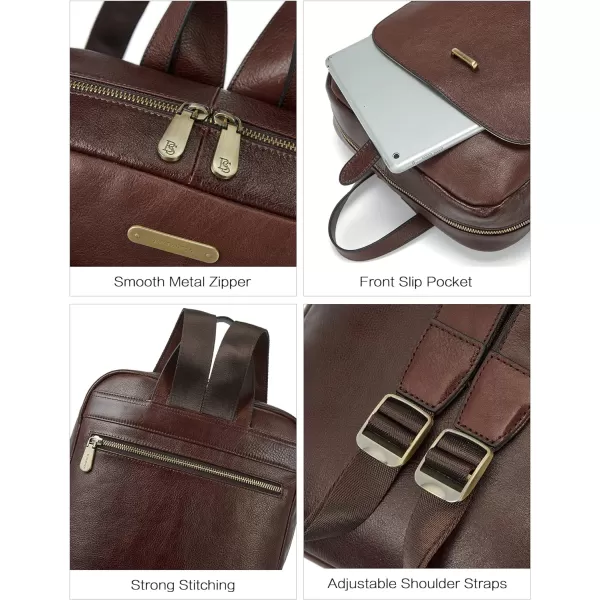 BOSTANTEN Mens Laptop Backpack Genuine Leather 15.6 inch Computer Bag Business Work Travel Daypack Vintage Large Shoulder Bag