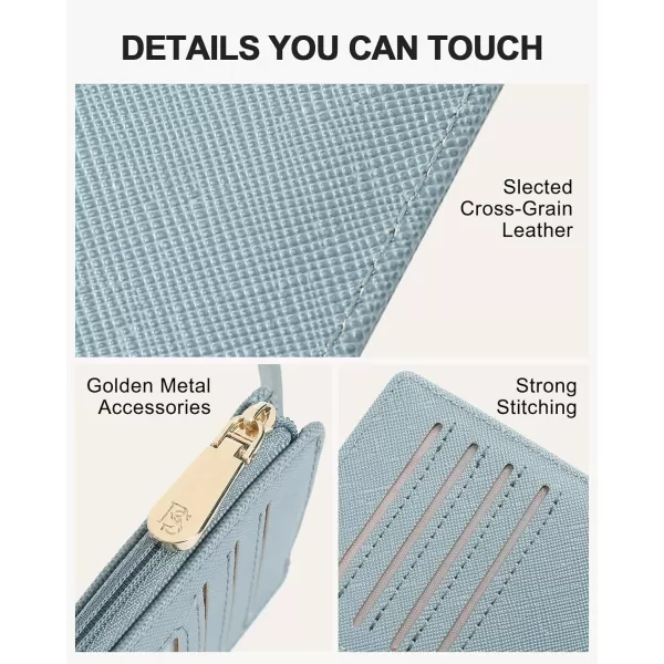 BOSTANTEN Slim Wallet Women RFID Blocking Card Holder Leather Bifold Wallet with Zipper Pocket Pink