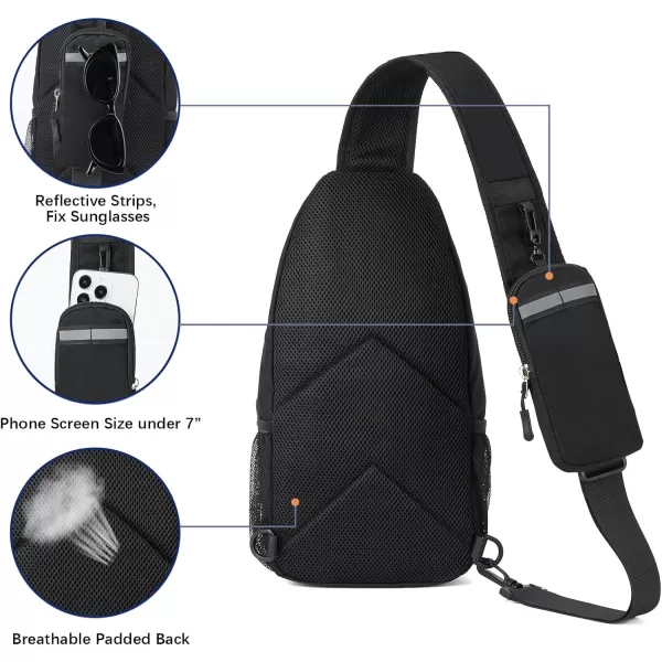 BOSTANTEN Sling Bag, Crossbody Backpack RFID Shoulder Chest Bag for Men Women Travel Hiking Casual Daypack