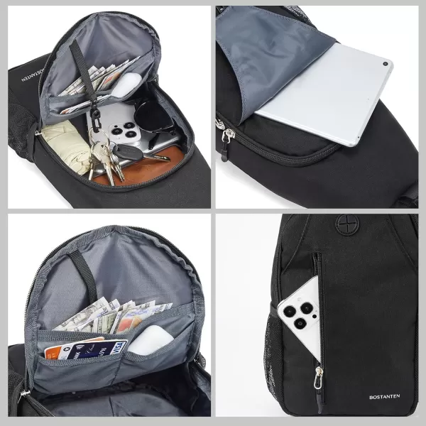 BOSTANTEN Sling Bag, Crossbody Backpack RFID Shoulder Chest Bag for Men Women Travel Hiking Casual Daypack