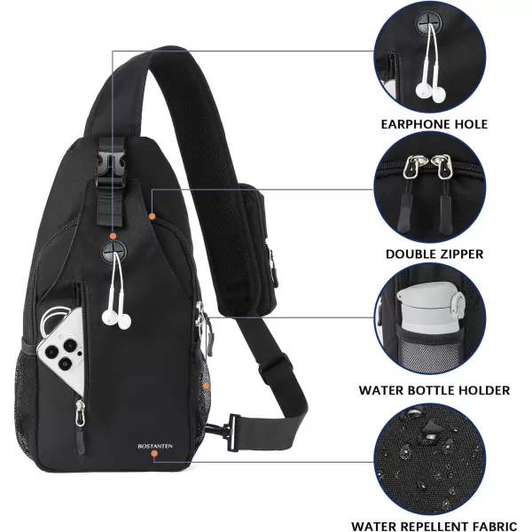 BOSTANTEN Sling Bag, Crossbody Backpack RFID Shoulder Chest Bag for Men Women Travel Hiking Casual Daypack