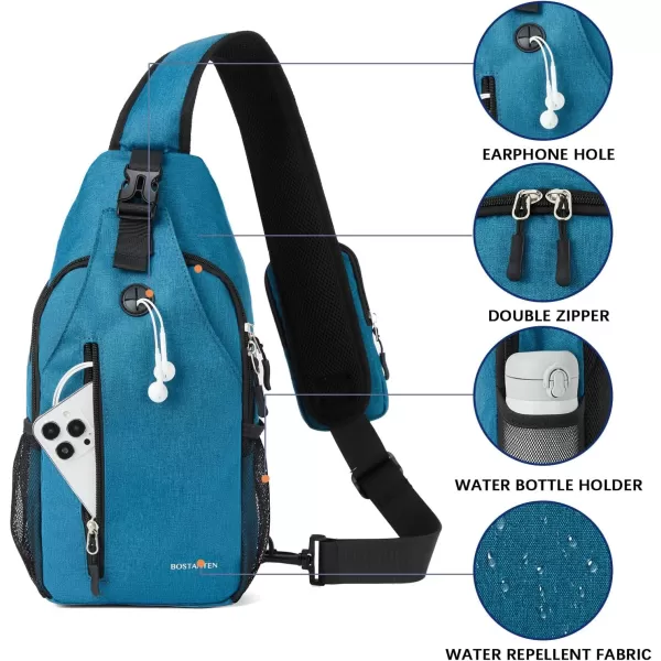 BOSTANTEN Sling Bag, Crossbody Backpack RFID Shoulder Chest Bag for Men Women Travel Hiking Casual Daypack
