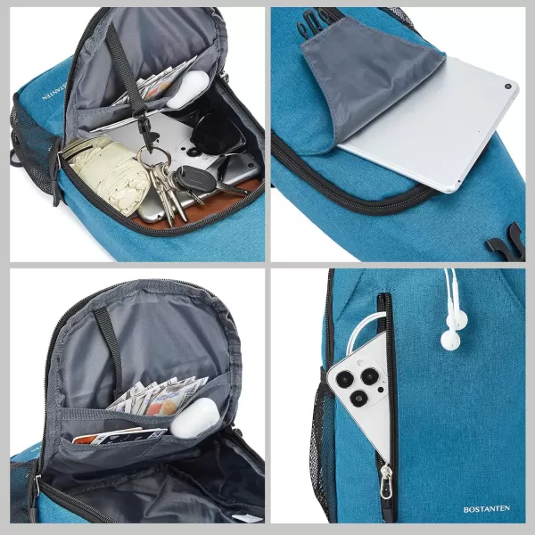 BOSTANTEN Sling Bag, Crossbody Backpack RFID Shoulder Chest Bag for Men Women Travel Hiking Casual Daypack
