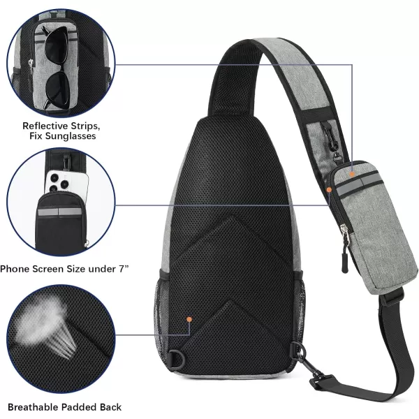 BOSTANTEN Sling Bag, Crossbody Backpack RFID Shoulder Chest Bag for Men Women Travel Hiking Casual Daypack